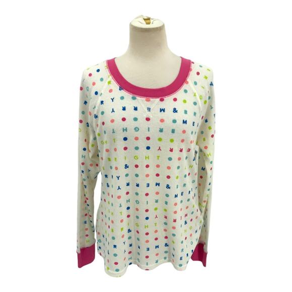 Abound Merry & Bright Crewneck Thermal Pajama Top Size Large NWOT - Picture 1 of 7